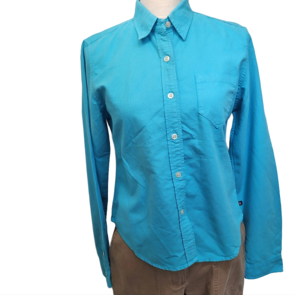 Polo Jeans Co. Like New Y2K, 100% Cotton, Blue Button Down Top. M